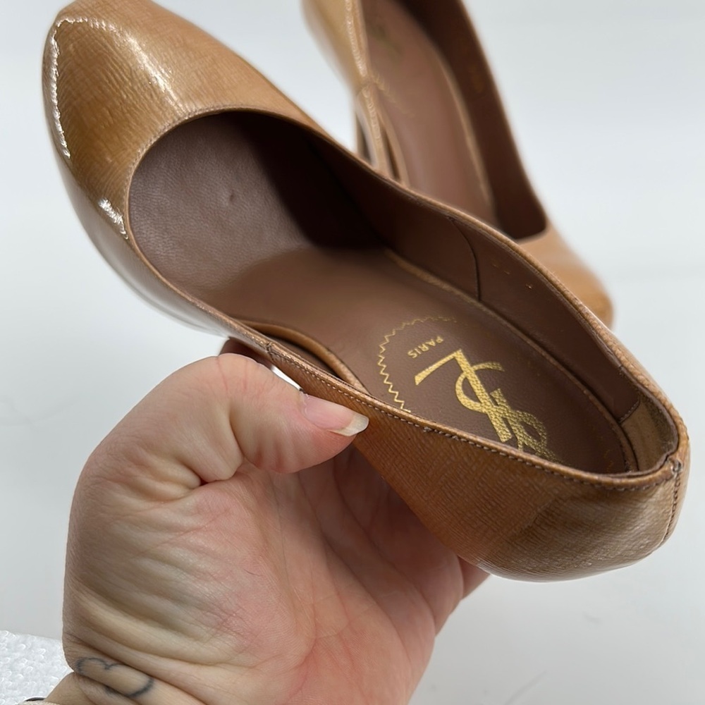 Yves Saint Laurent Tan Stiletto Heels with Platform Size 35.5 - Picture 8 of 13
